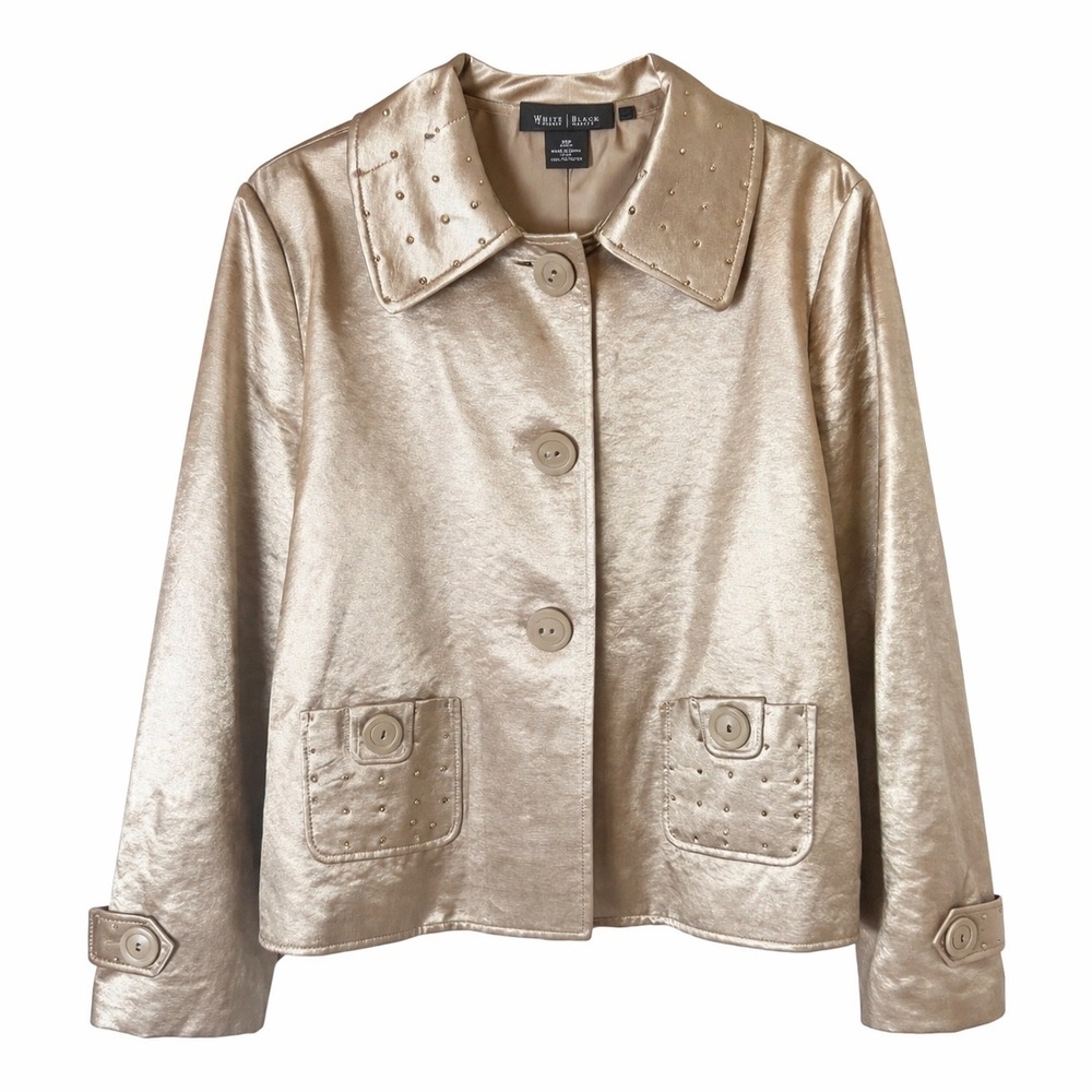 Christine Alexander Gold‎ Embellished Cropped Jacket Statement Vintage
